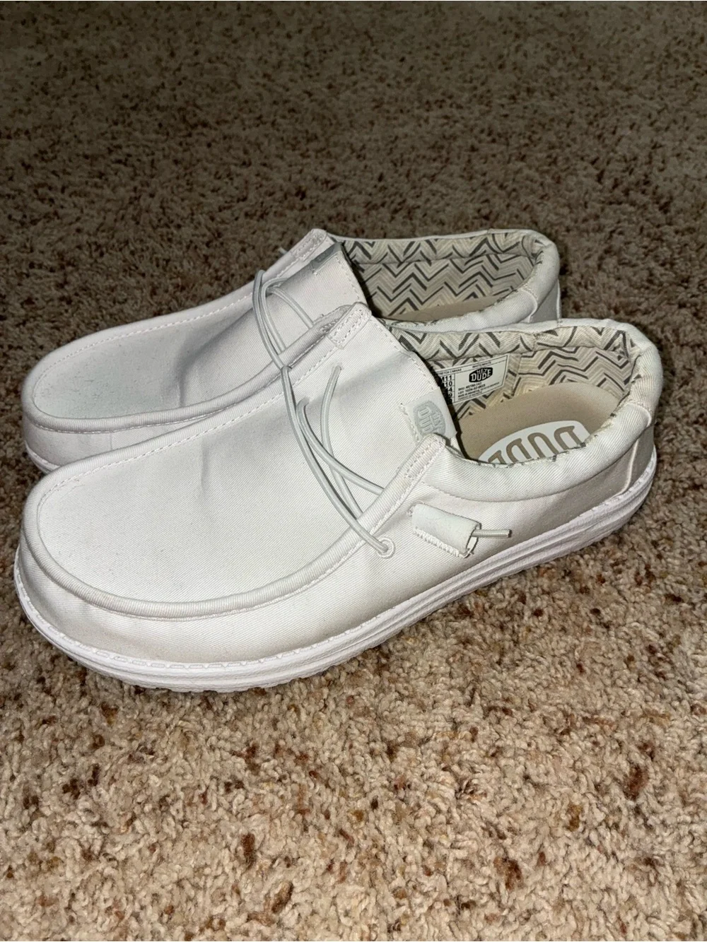 Hey Dude White Slip-On Loafers for Men